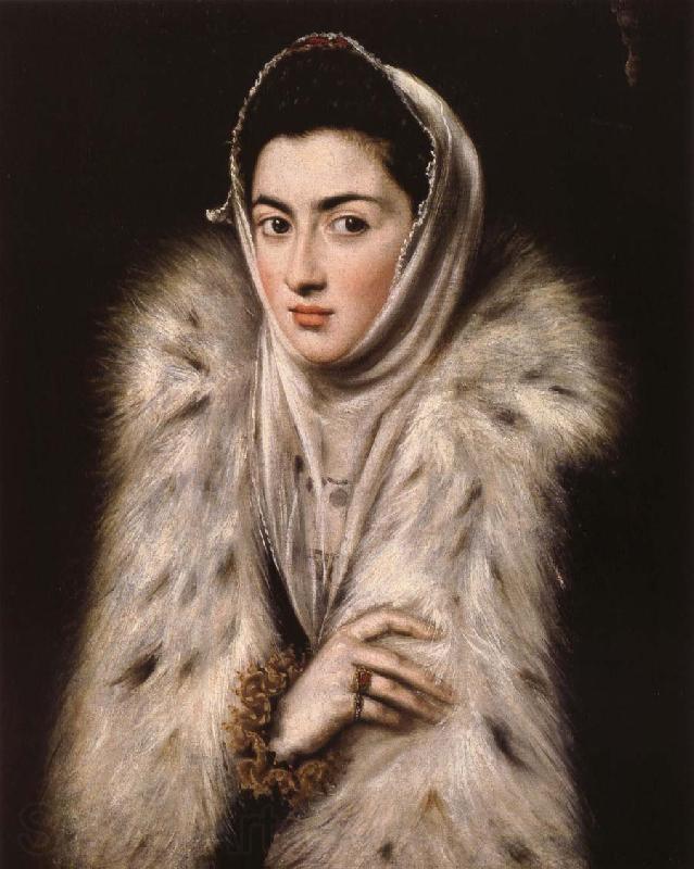 El Greco Lady in a fur wrap Spain oil painting art
